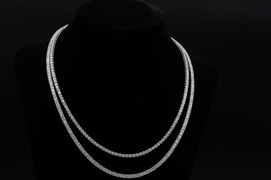lab grown diamond tennis necklace in 14K gold