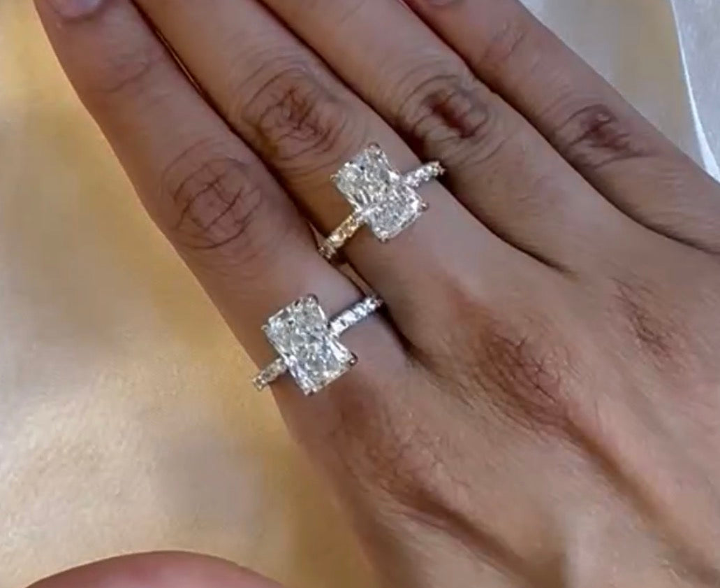Engagement Lab-Grown Diamond Rings with Hidden Halo