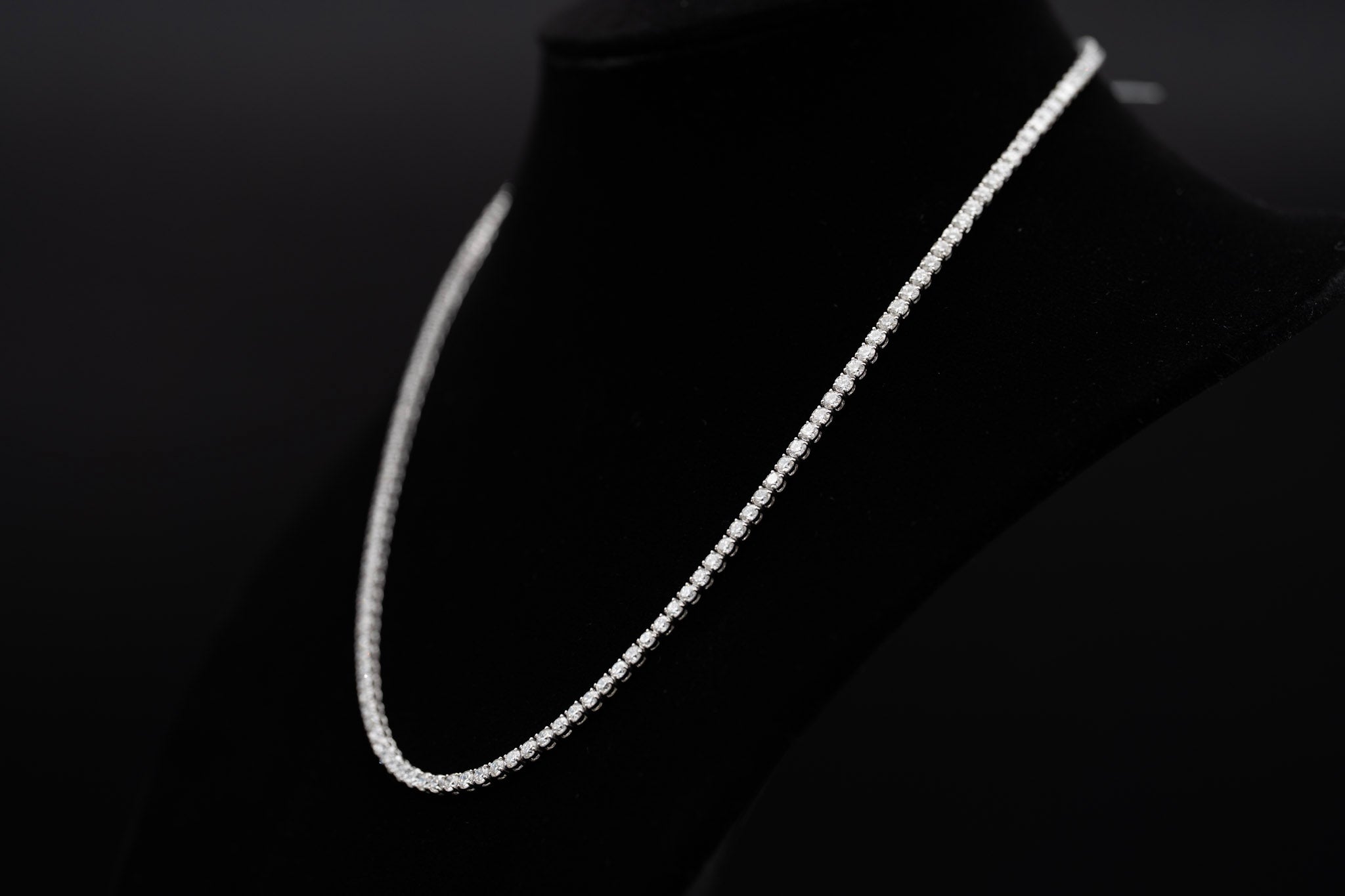 Round Lab-Grown Diamond Tennis Necklaces, 22 Inch Length
