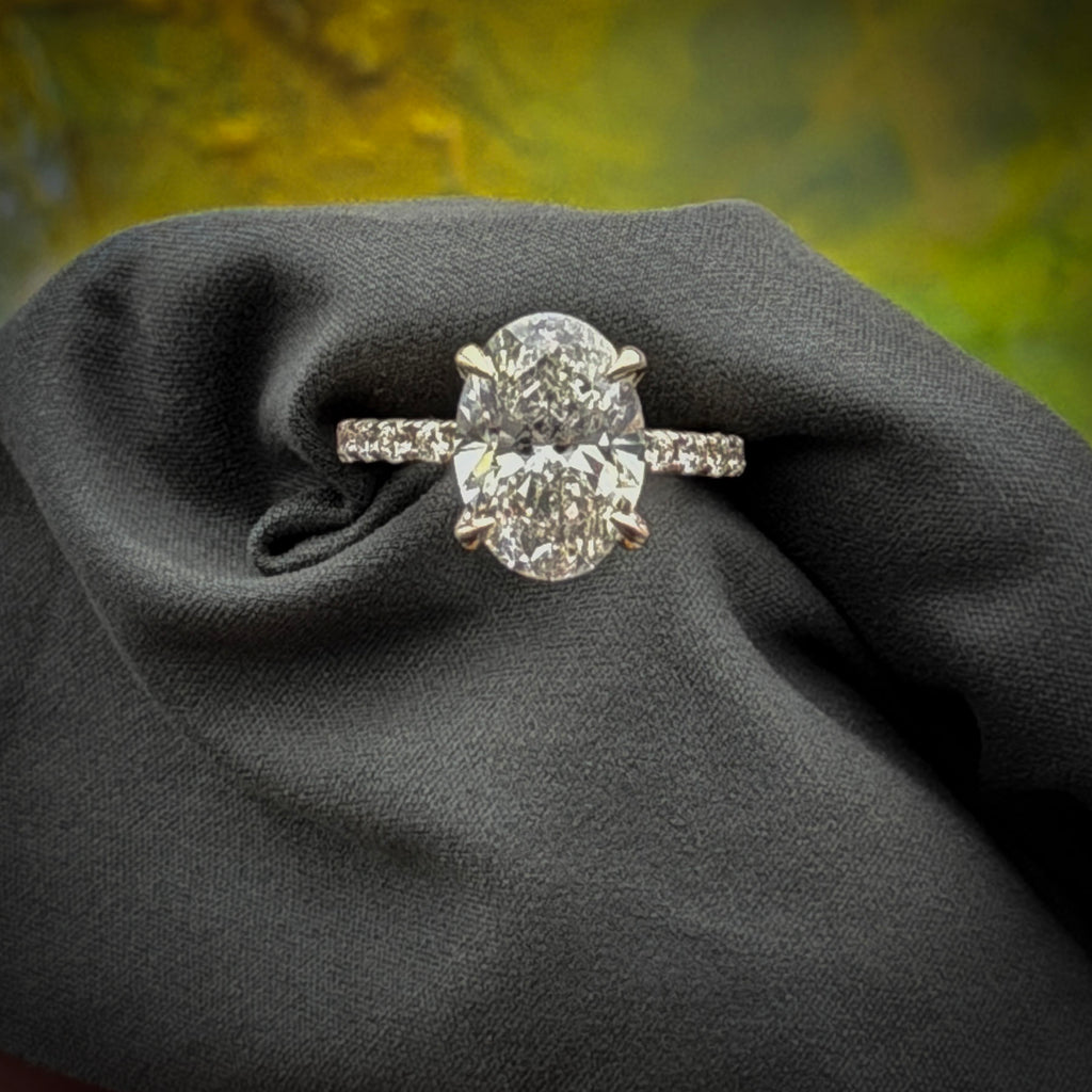 Engagement Lab-Grown Diamond Rings with Hidden Halo