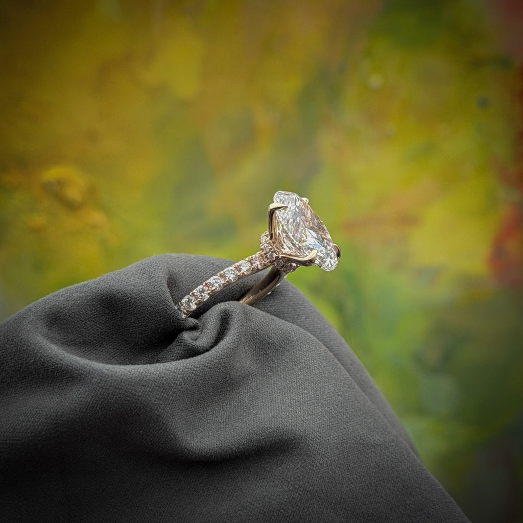 Engagement Lab-Grown Diamond Rings with Hidden Halo