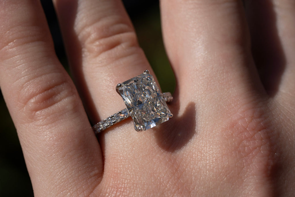 Engagement Lab-Grown Diamond Rings with Hidden Halo