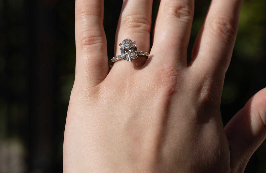 Engagement Lab-Grown Diamond Rings with Hidden Halo