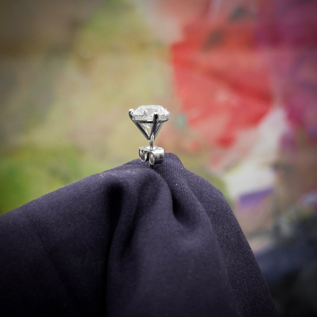 Lab-Grown Diamond Round Solitaire Stud Earrings