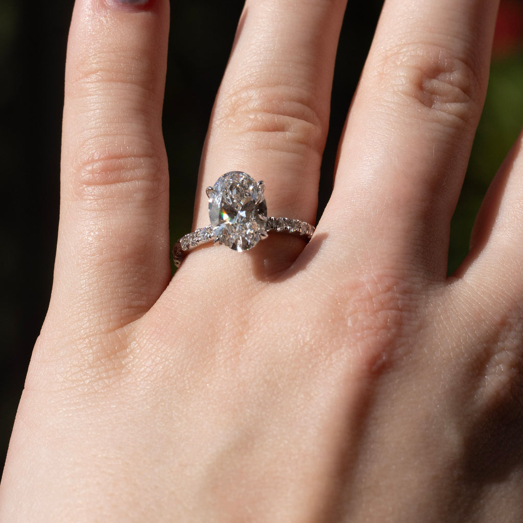 Engagement Lab-Grown Diamond Rings with Hidden Halo