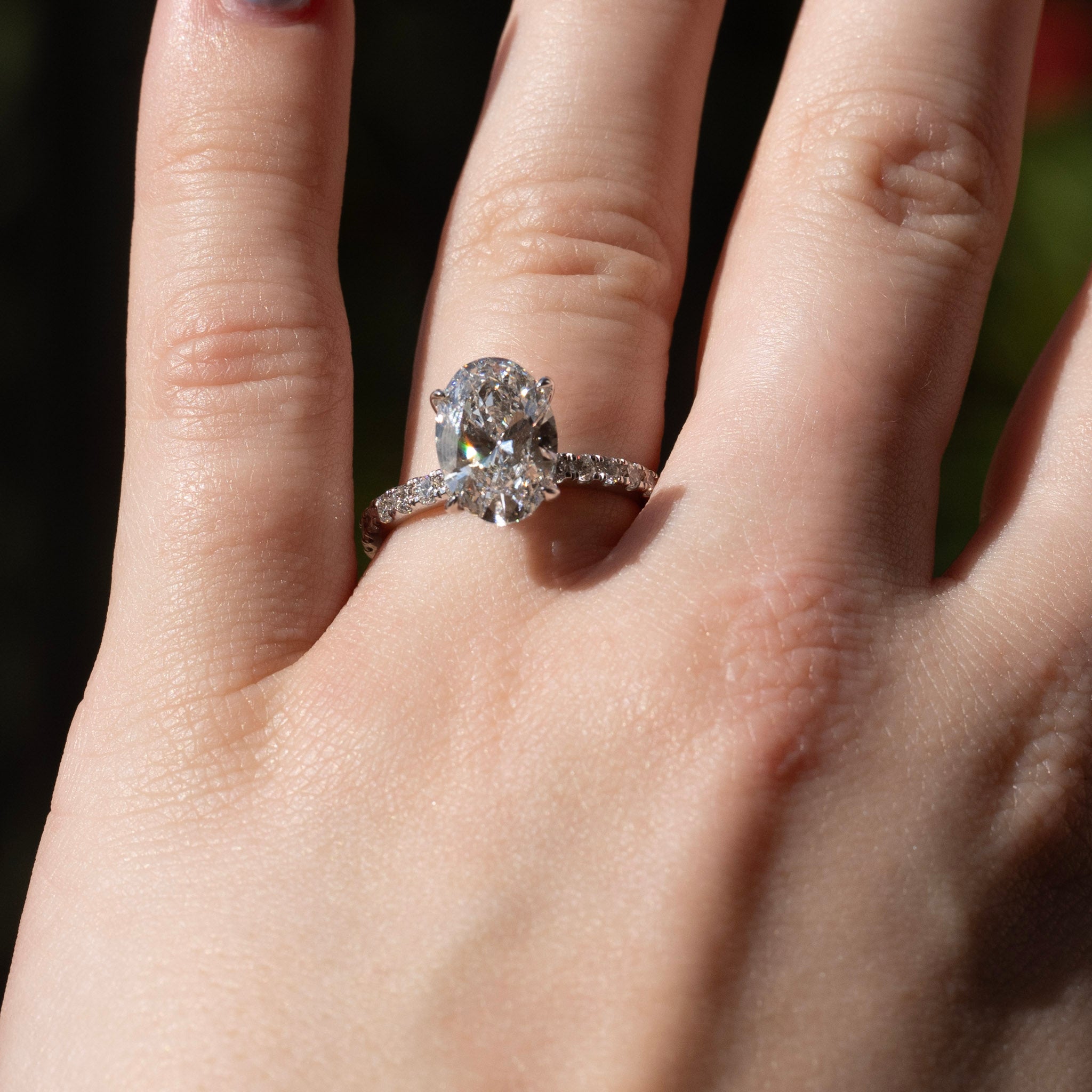 Engagement Lab-Grown Diamond Rings with Hidden Halo
