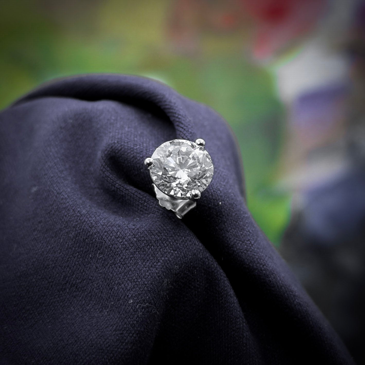 Lab-Grown Diamond Round Solitaire Stud Earrings