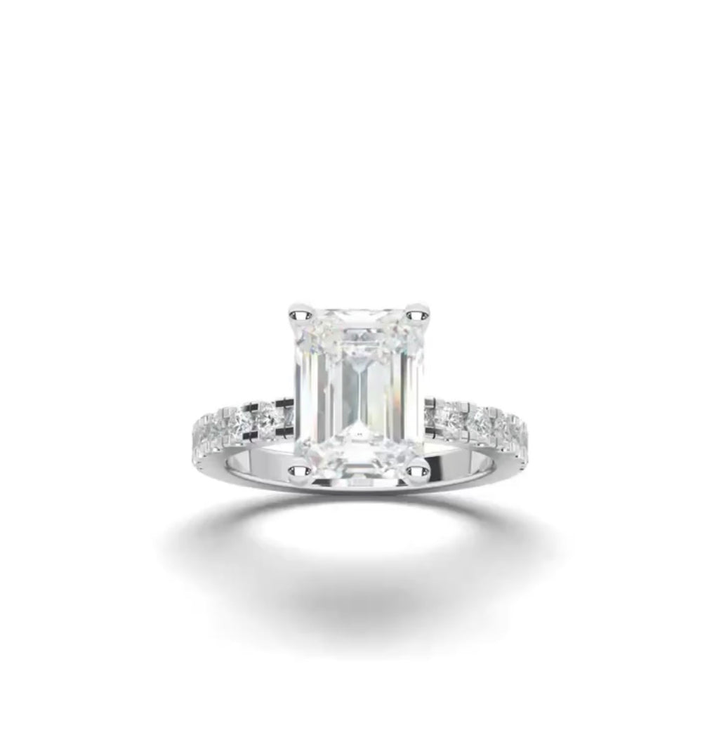 Engagement Lab-Grown Diamond Rings with Hidden Halo