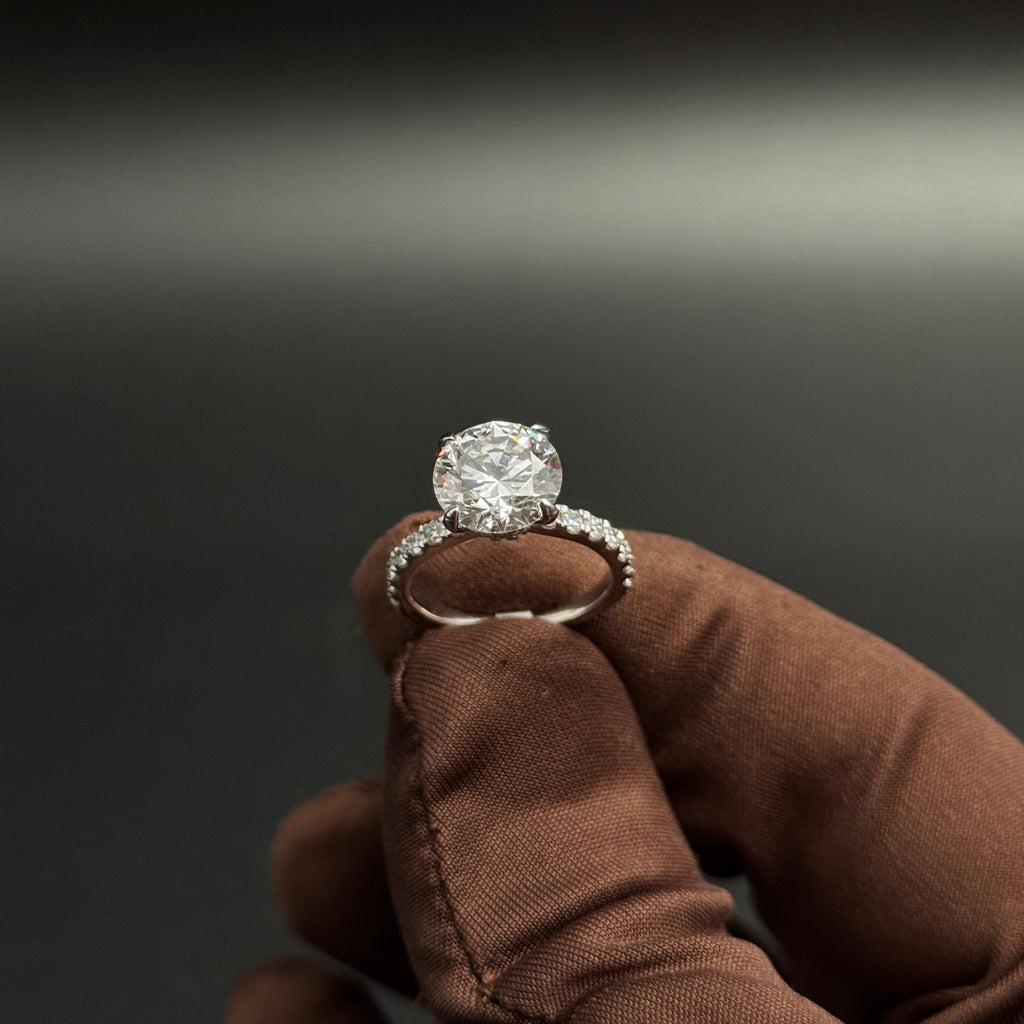 Engagement Lab-Grown Diamond Rings with Hidden Halo
