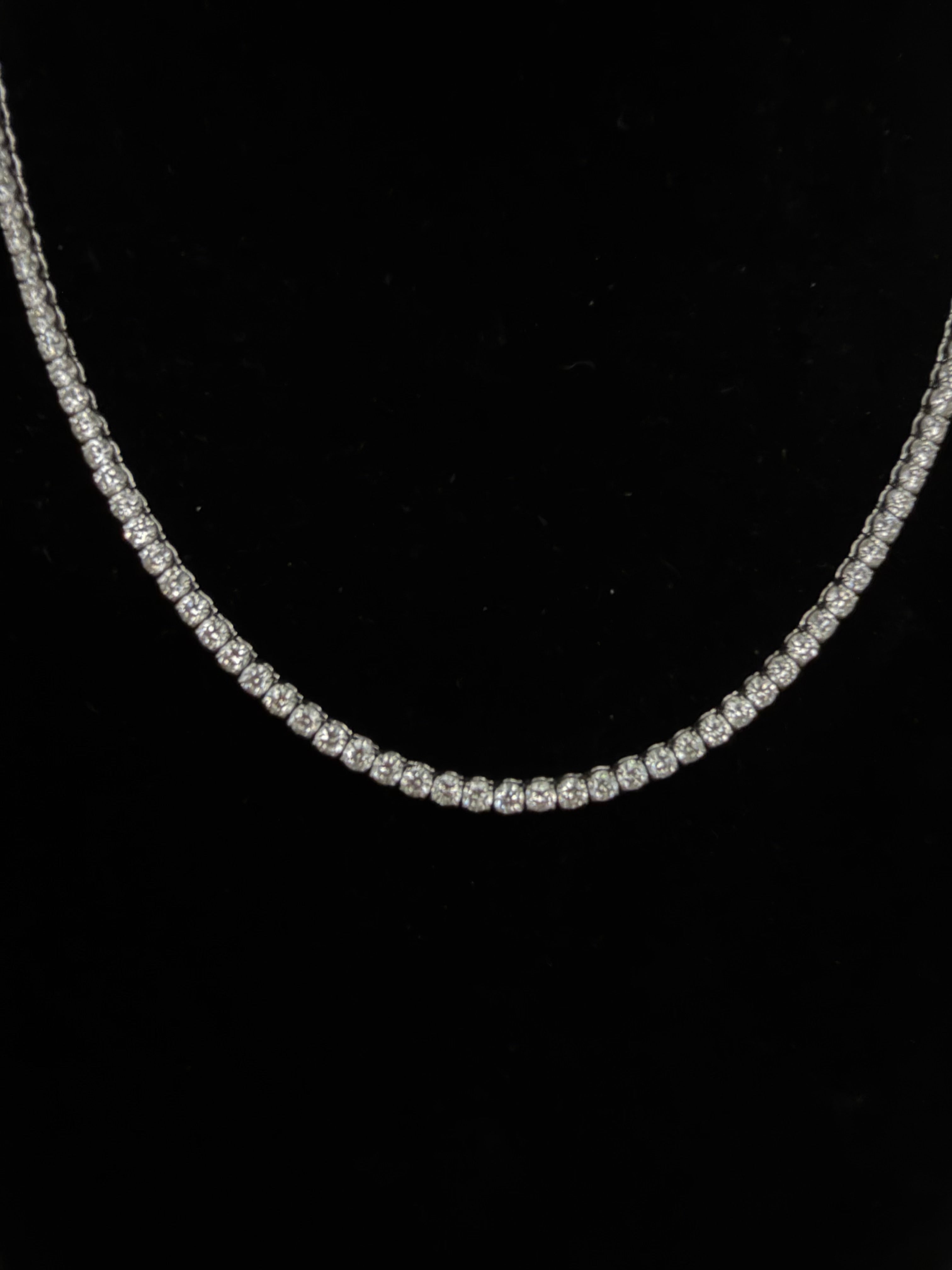 Lab-Grown Diamond Tennis Necklaces, 17 Inch Length