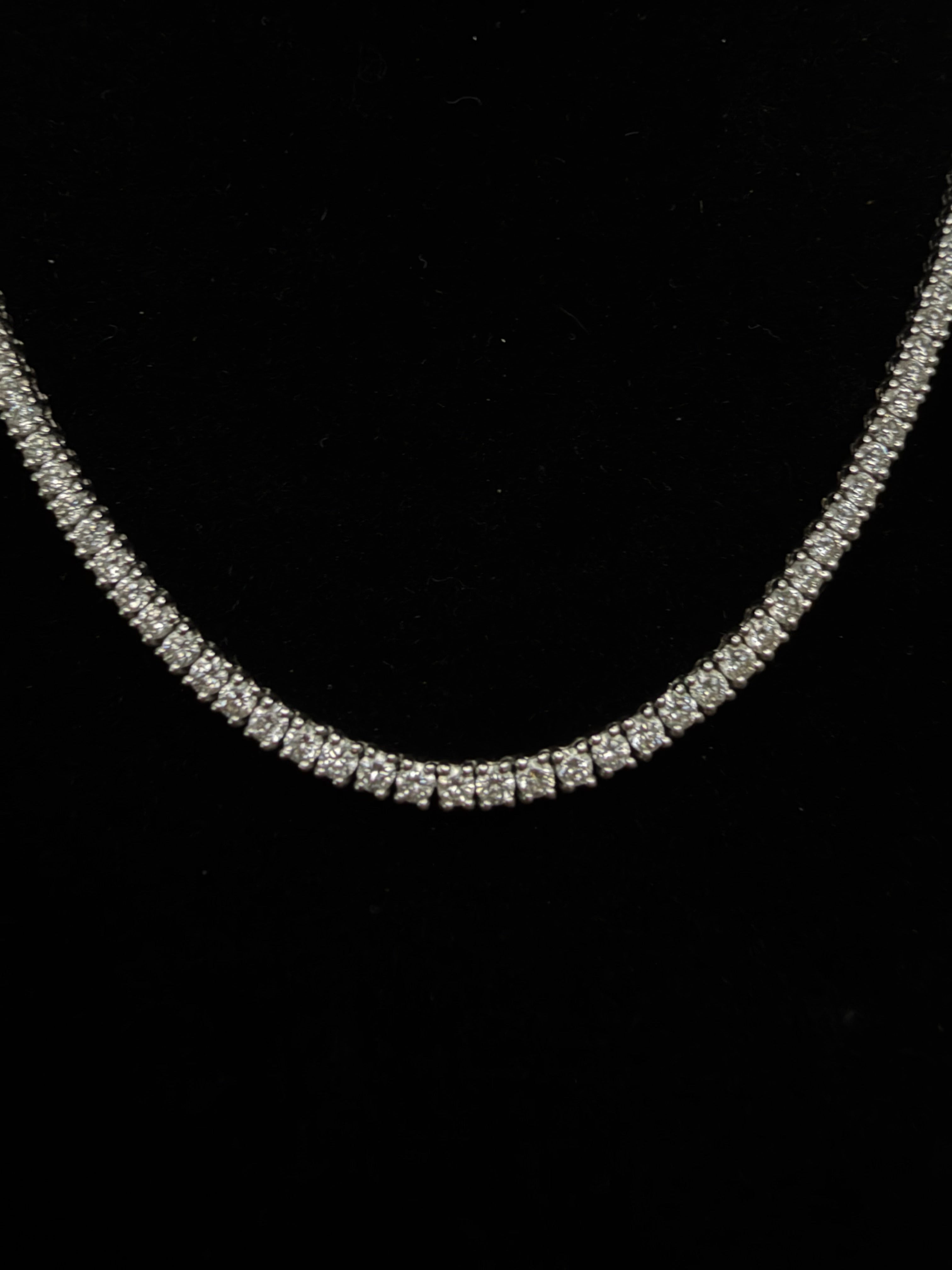 Lab-Grown Diamond Tennis Necklaces, 17 Inch Length