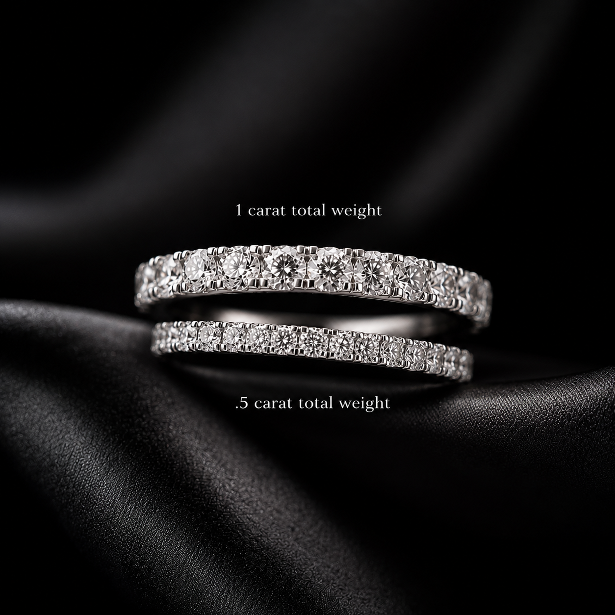 French Pavé Lab-Grown Diamond Wedding or Anniversary Band