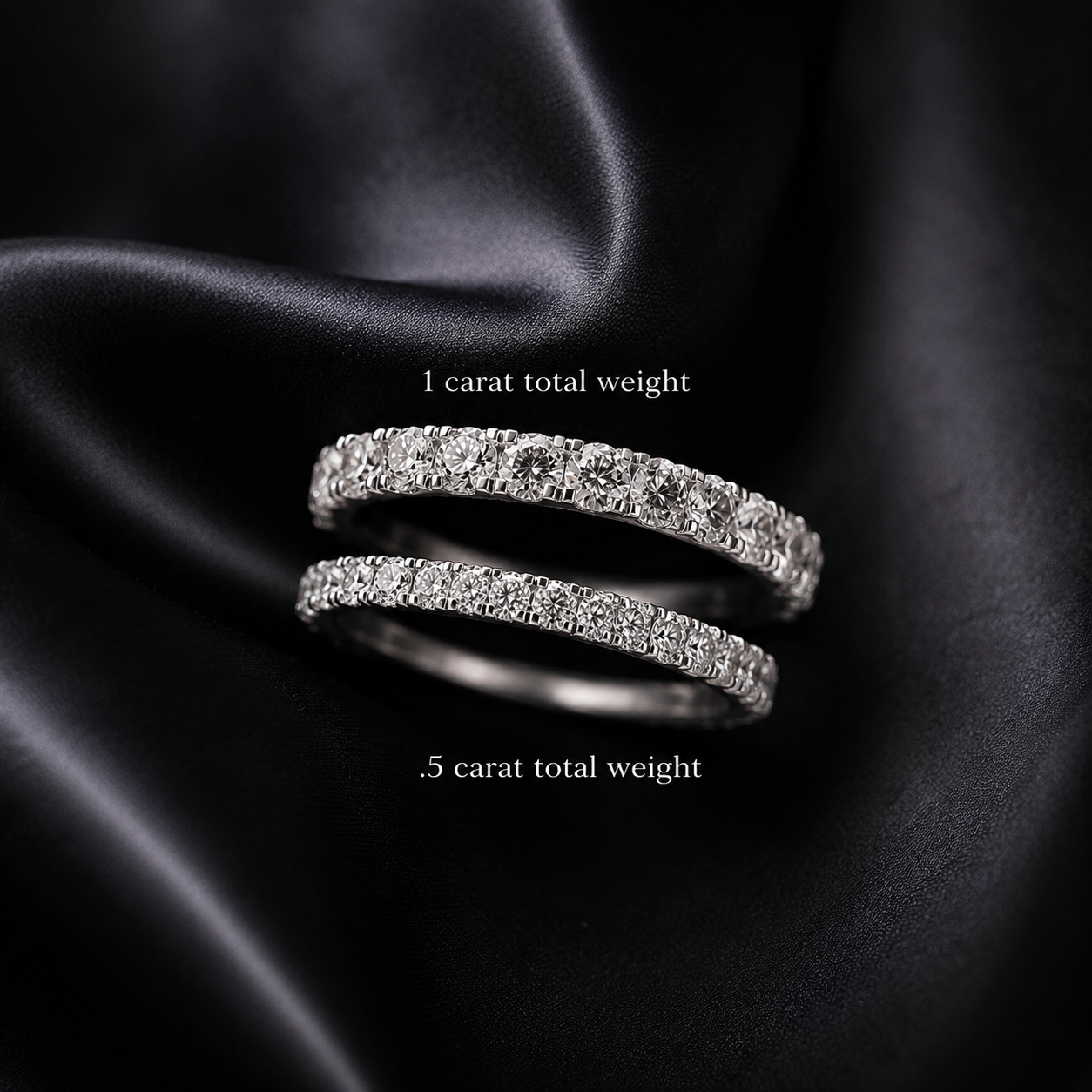 French Pavé Lab-Grown Diamond Wedding or Anniversary Band