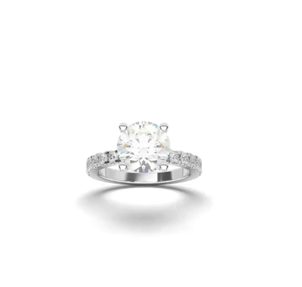 Engagement Lab-Grown Diamond Rings with Hidden Halo