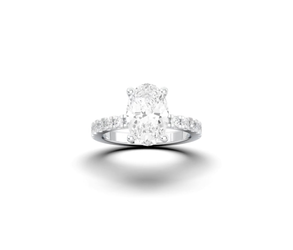 Engagement Lab-Grown Diamond Rings with Hidden Halo