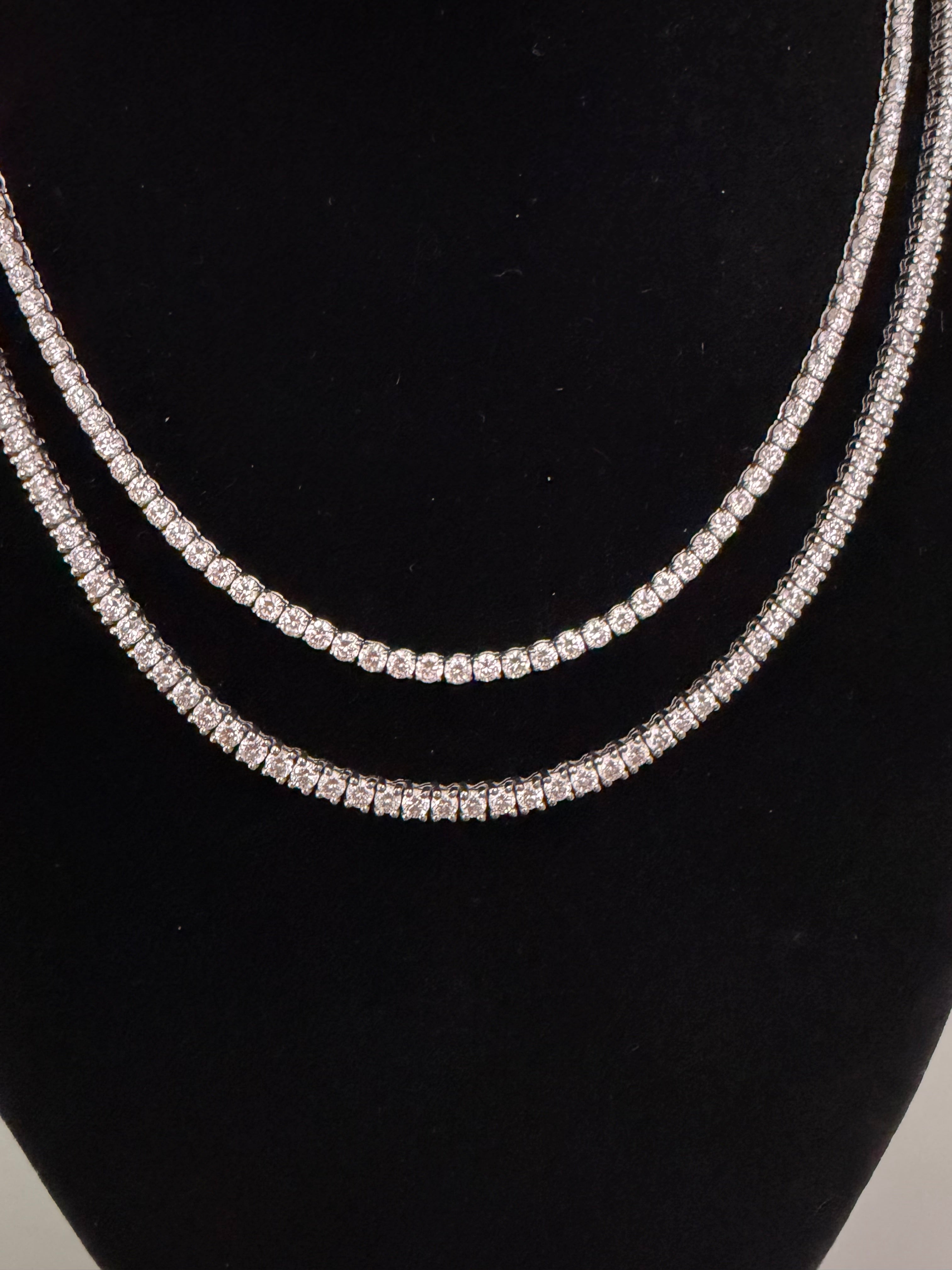 Lab-Grown Diamond Tennis Necklaces, 17 Inch Length