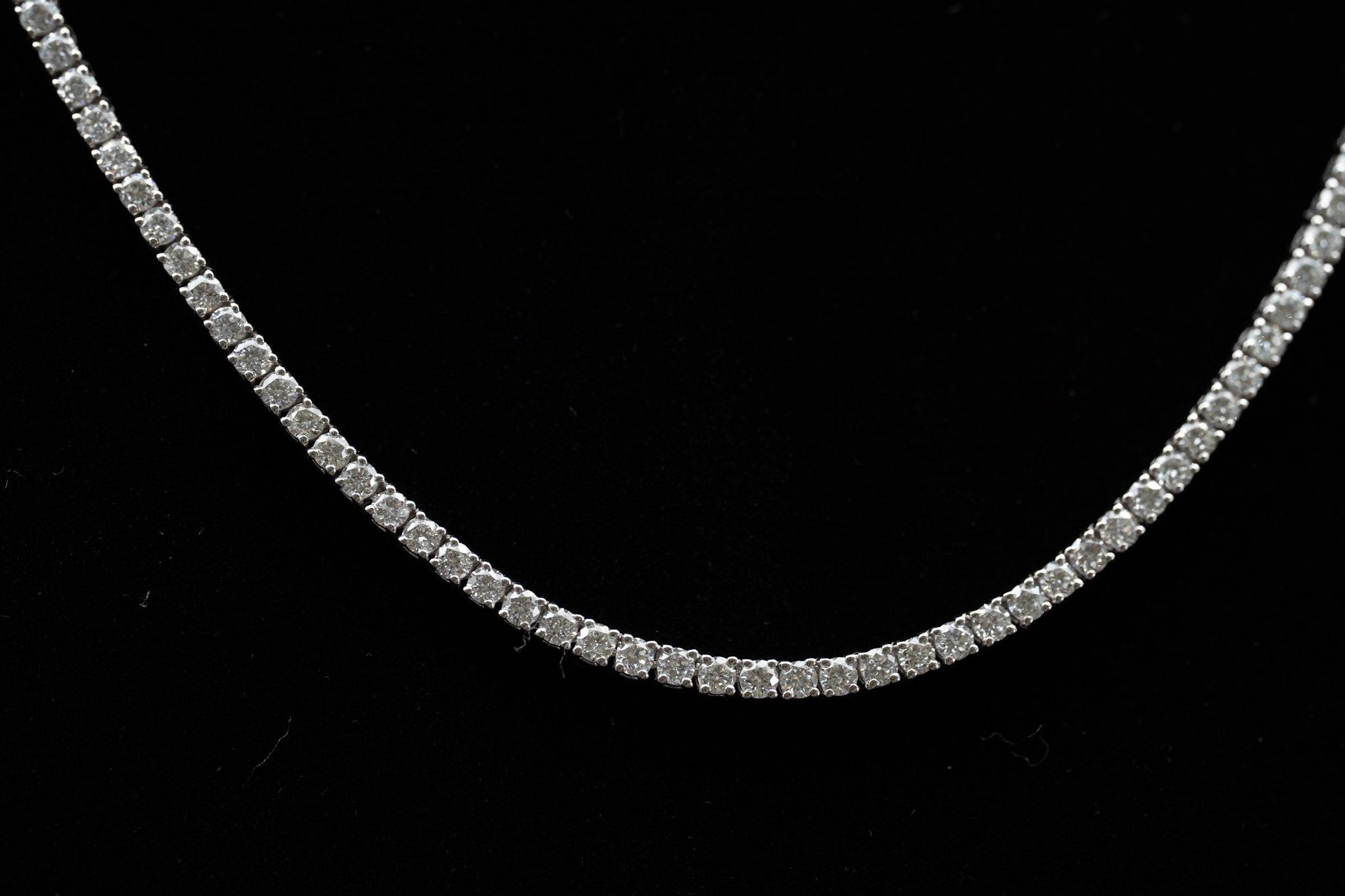 Round Lab-Grown Diamond Tennis Necklaces, 22 Inch Length