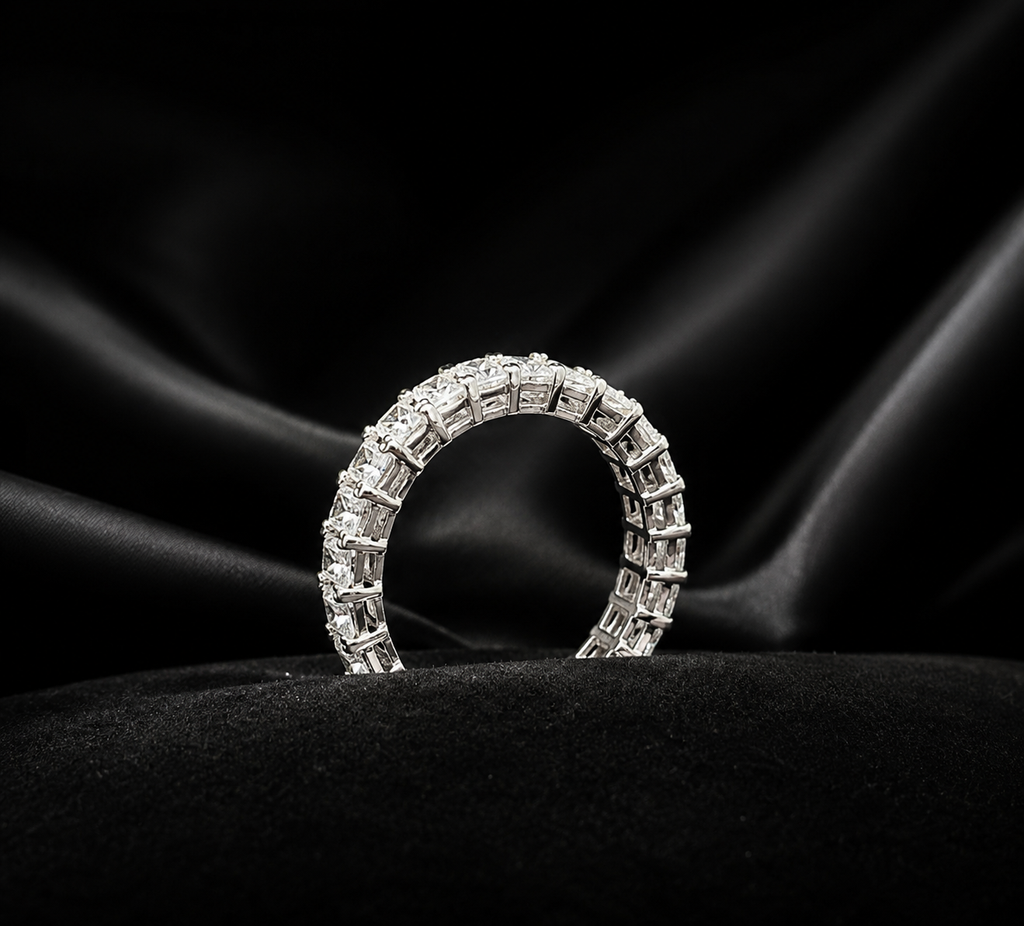 Emerald Cut Lab-Grown Diamond Eternity Ring