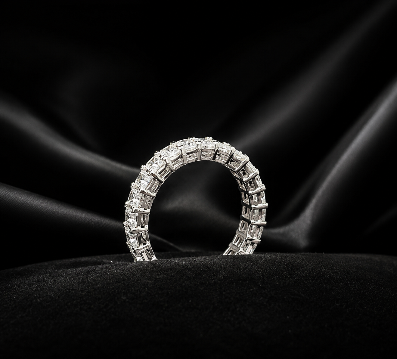 Emerald Cut Lab-Grown Diamond Eternity Ring