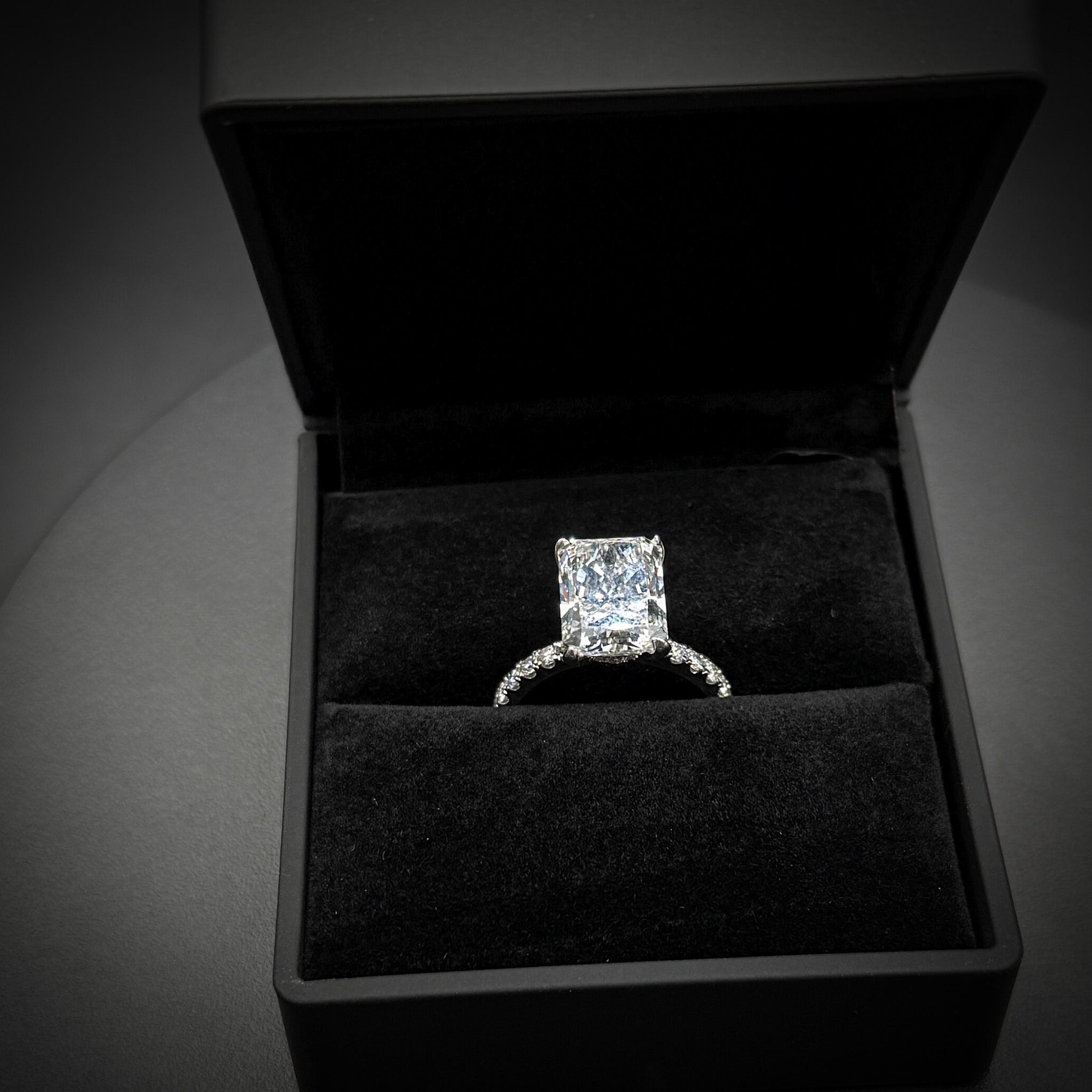 Engagement Lab-Grown Diamond Rings with Hidden Halo