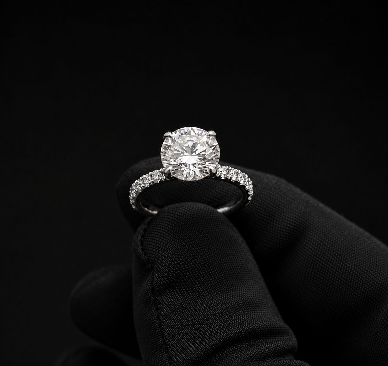 Engagement Lab-Grown Diamond Rings with Hidden Halo