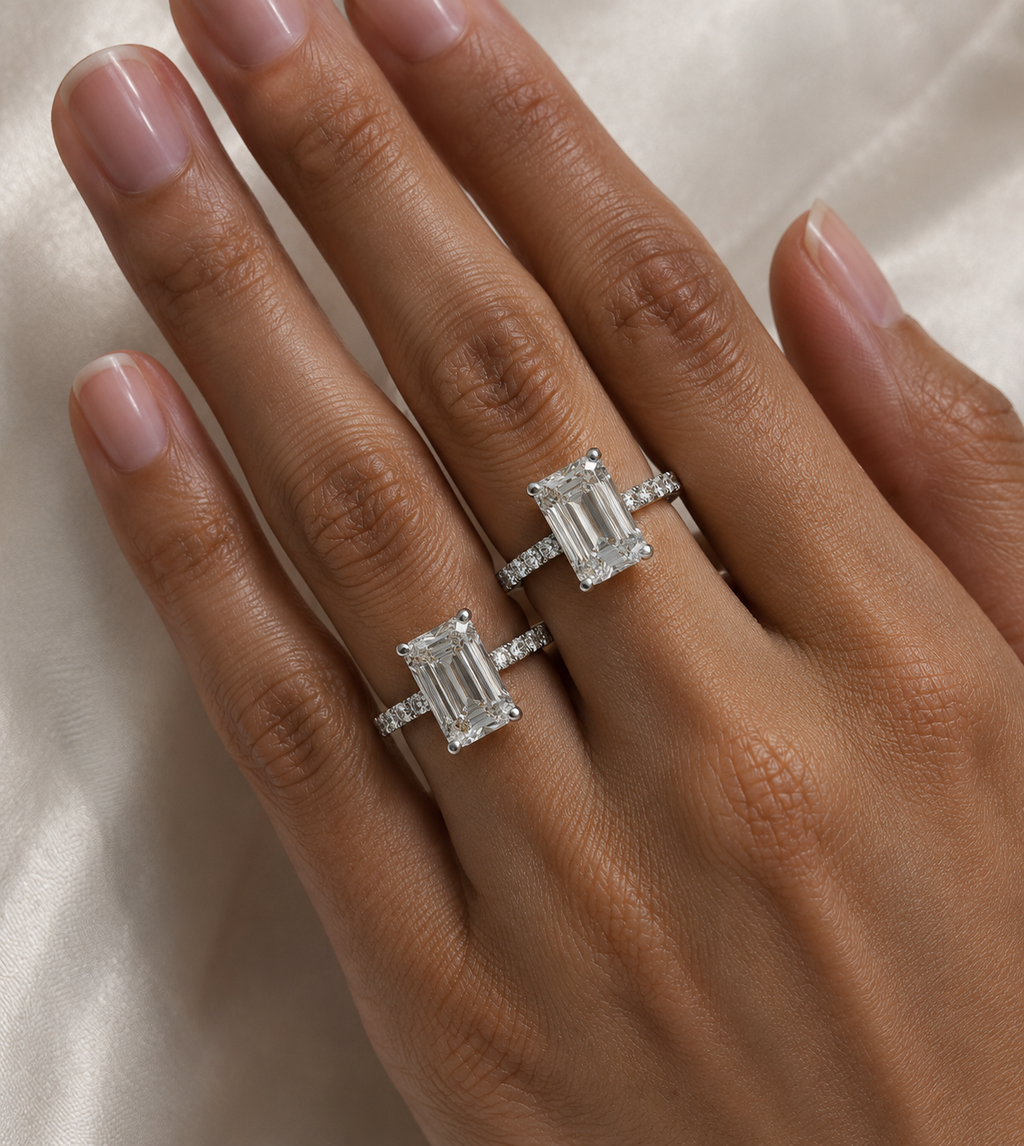 Engagement Lab-Grown Diamond Rings with Hidden Halo