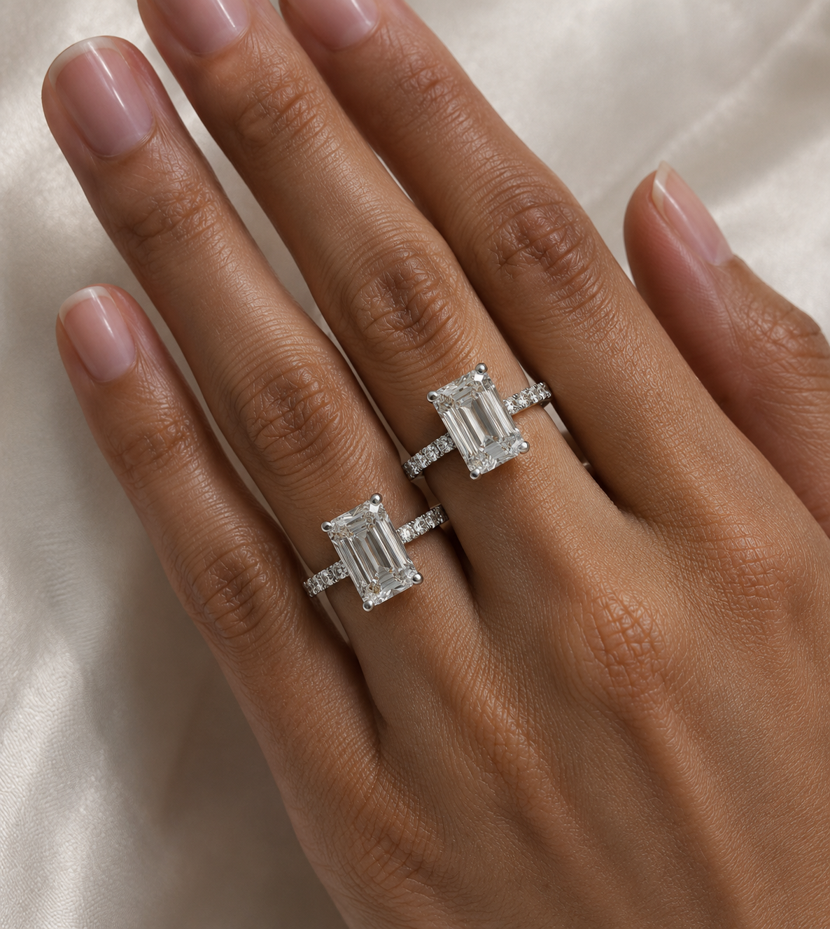 Engagement Lab-Grown Diamond Rings with Hidden Halo