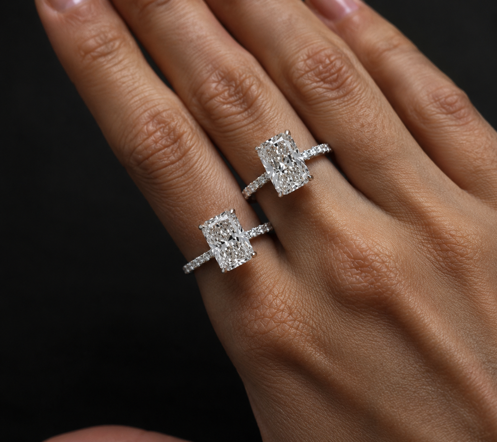 Engagement Lab-Grown Diamond Rings with Hidden Halo