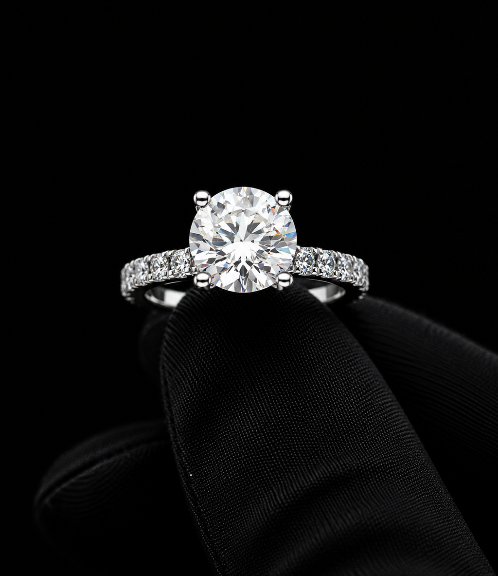 Engagement Lab-Grown Diamond Rings with Hidden Halo