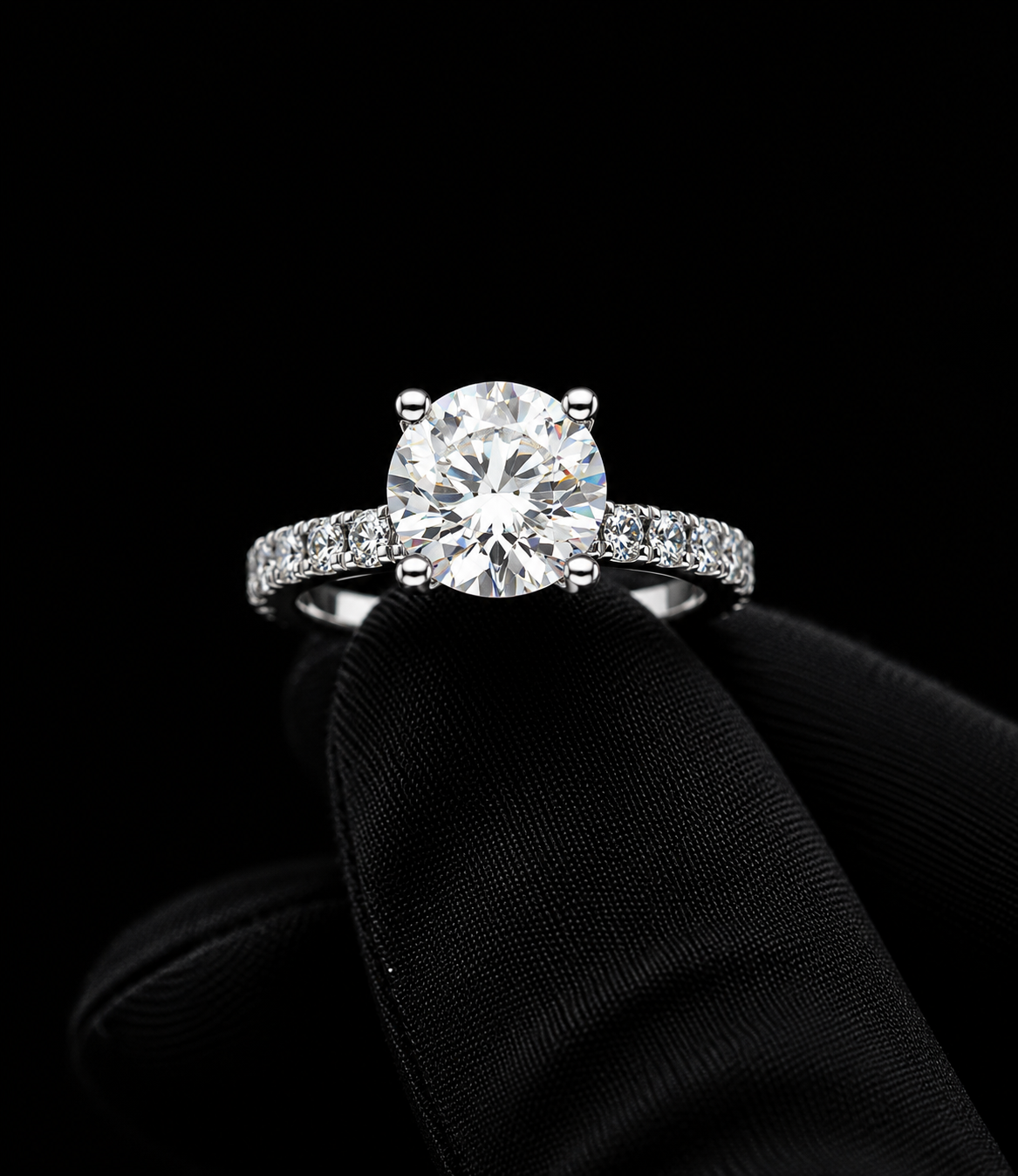 Engagement Lab-Grown Diamond Rings with Hidden Halo