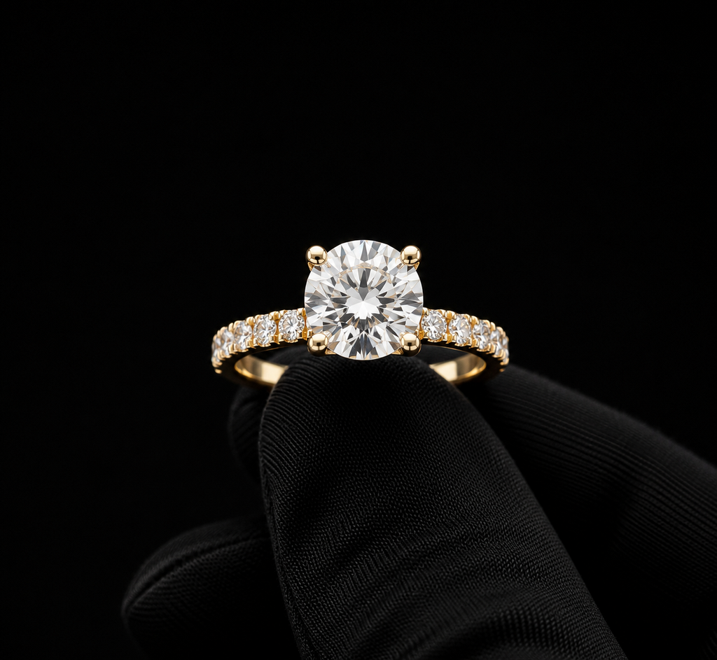 Engagement Lab-Grown Diamond Rings with Hidden Halo