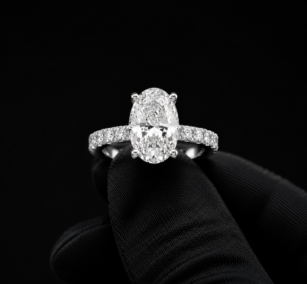 Engagement Lab-Grown Diamond Rings with Hidden Halo
