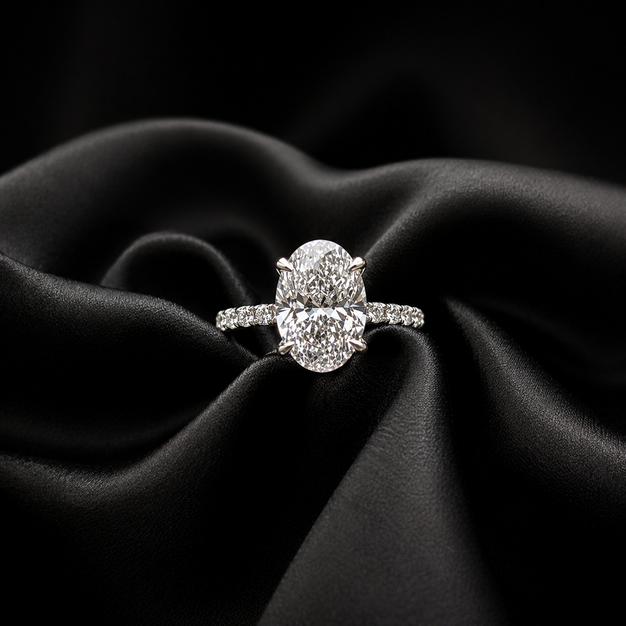 Engagement Lab-Grown Diamond Rings with Hidden Halo