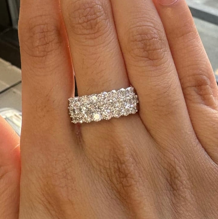 Three Row Pave' Lab-Grown Diamond Fashion Ring