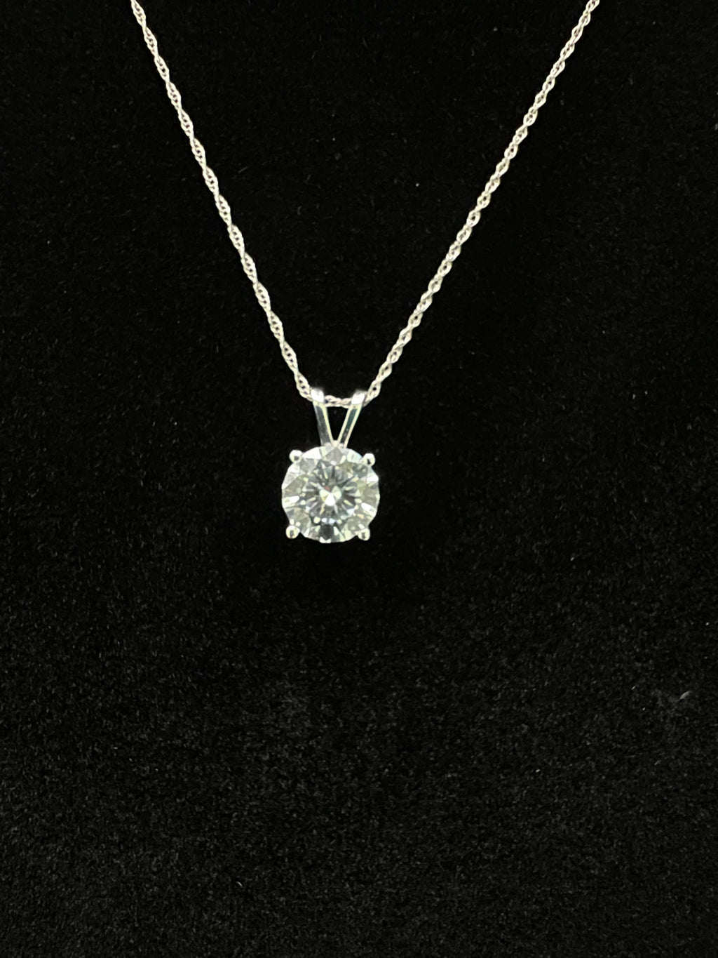 Round Lab-Grown Diamond Split Bail Solitaire Sliding Pendant (Pendant Only)