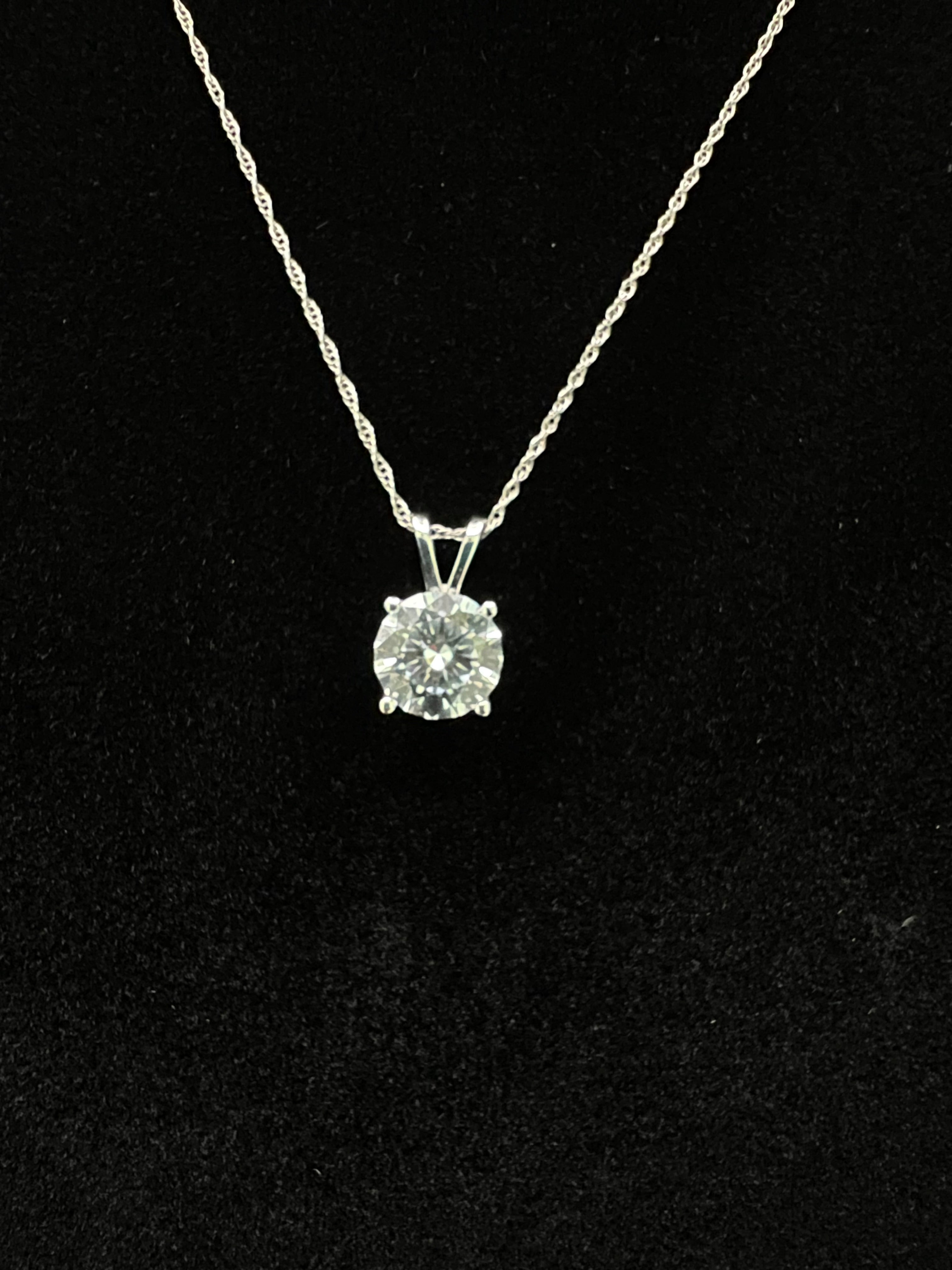Round Lab-Grown Diamond Split Bail Solitaire Sliding Pendant (Pendant Only)