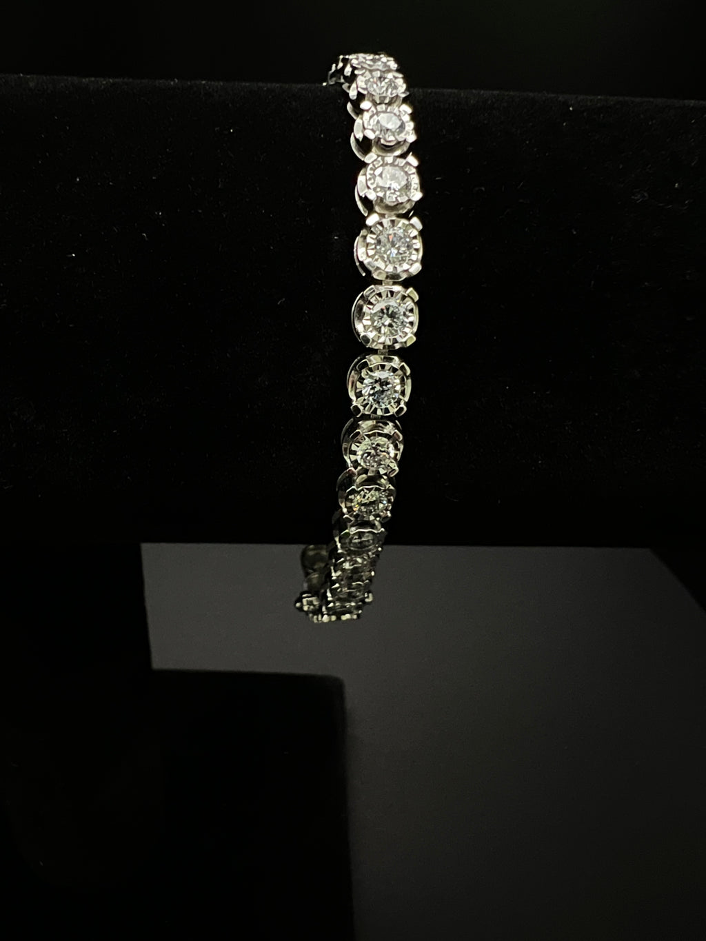 Silver Bracelet Illusion setting   5 ctw