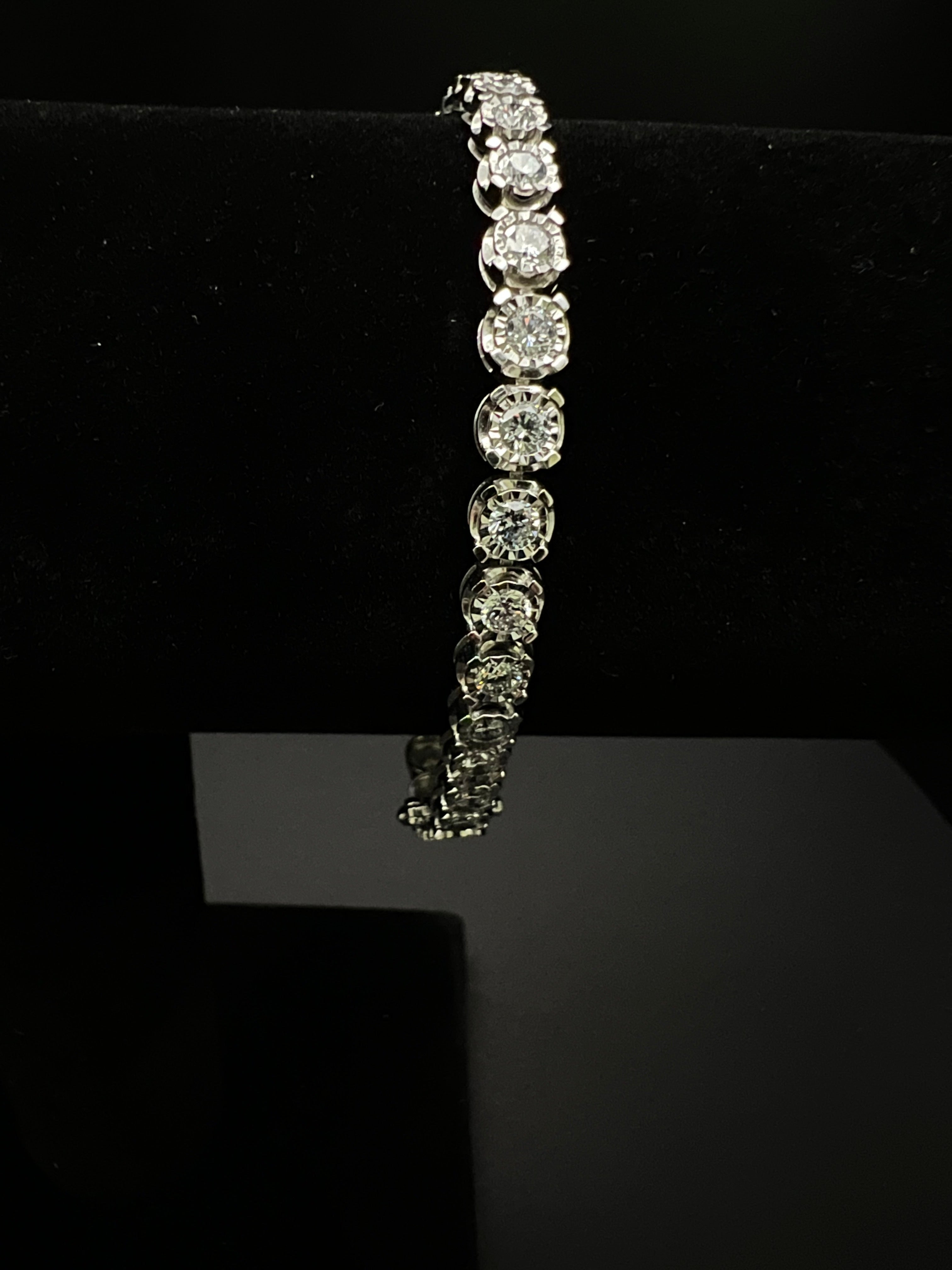 Silver Bracelet Illusion setting   5 ctw