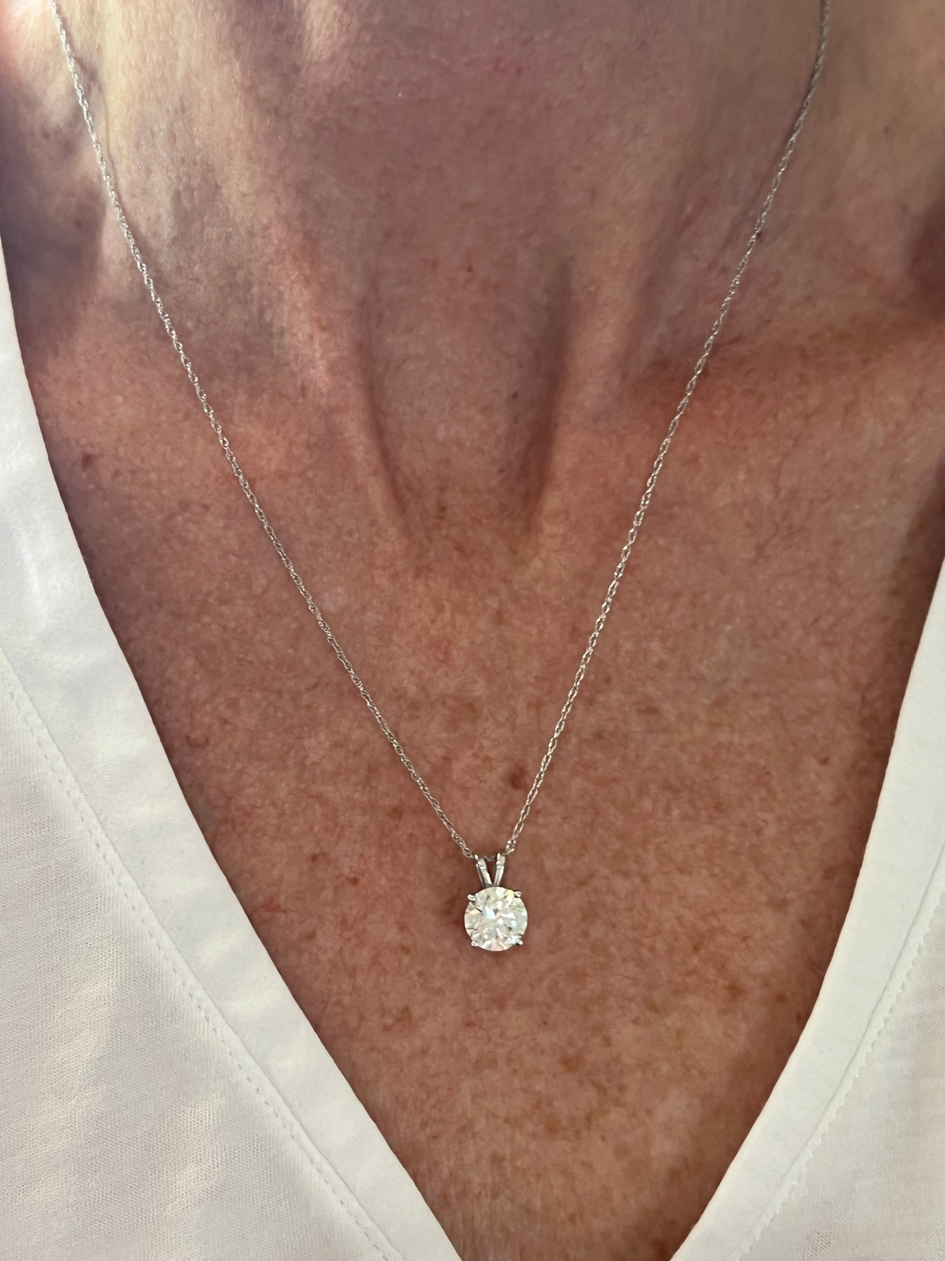 Round Lab-Grown Diamond Split Bail Solitaire Sliding Pendant (Pendant Only)