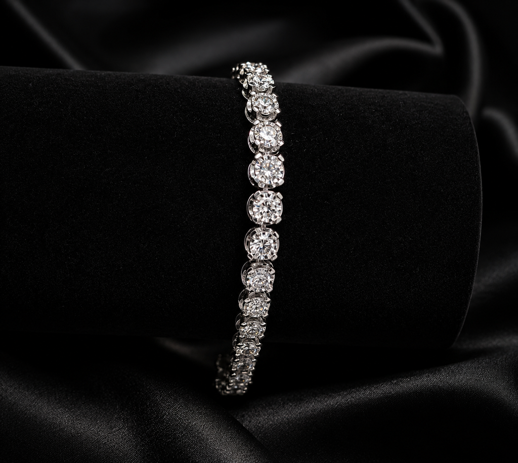 Silver Bracelet Illusion setting   5 ctw