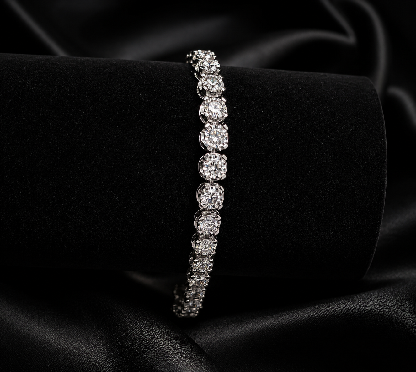 Silver Bracelet Illusion setting   5 ctw