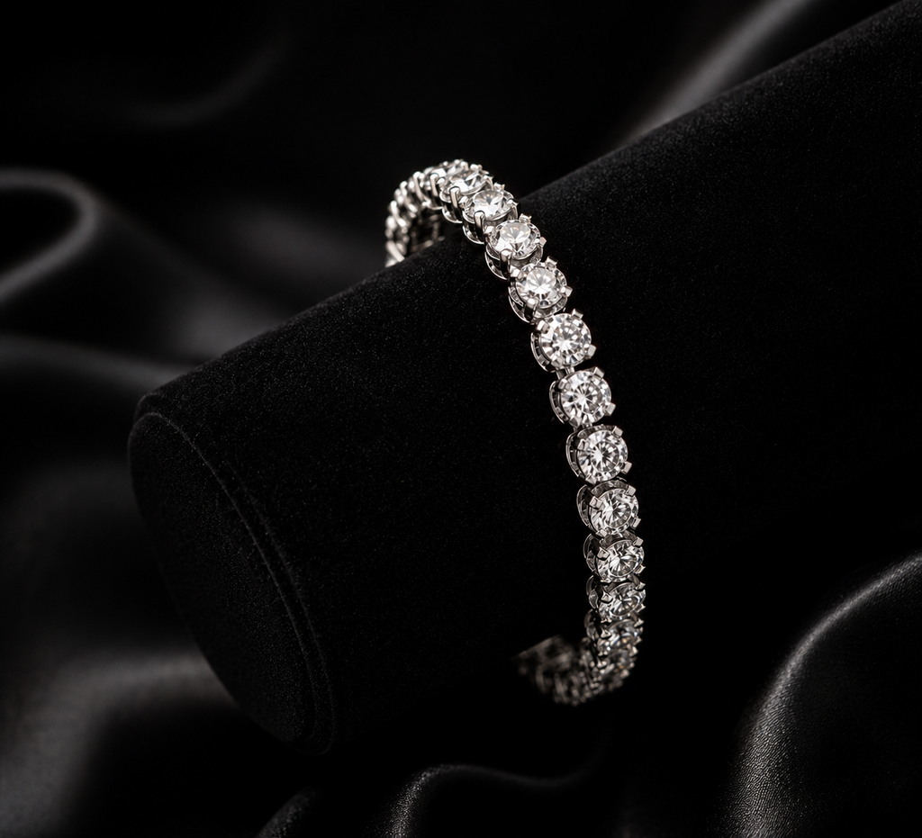 Silver Bracelet Illusion setting   5 ctw