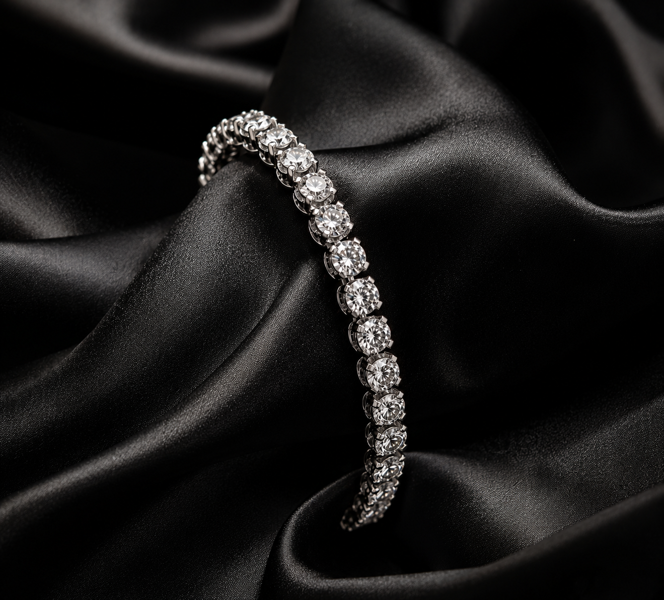 Silver Bracelet Illusion setting   5 ctw