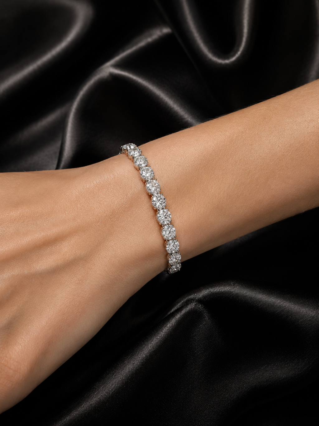 Silver Bracelet Illusion setting   5 ctw
