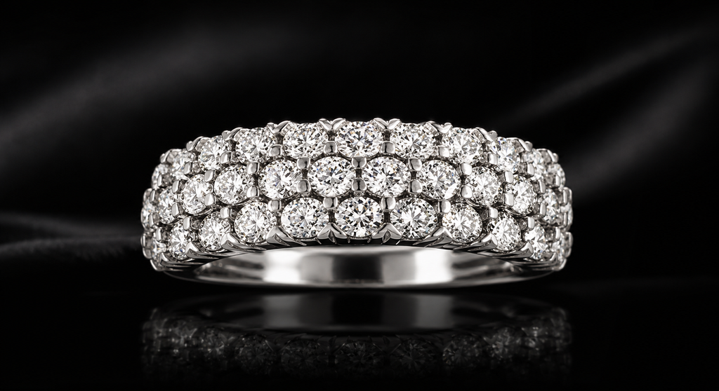 3 Row Pave’ Fashion Ring