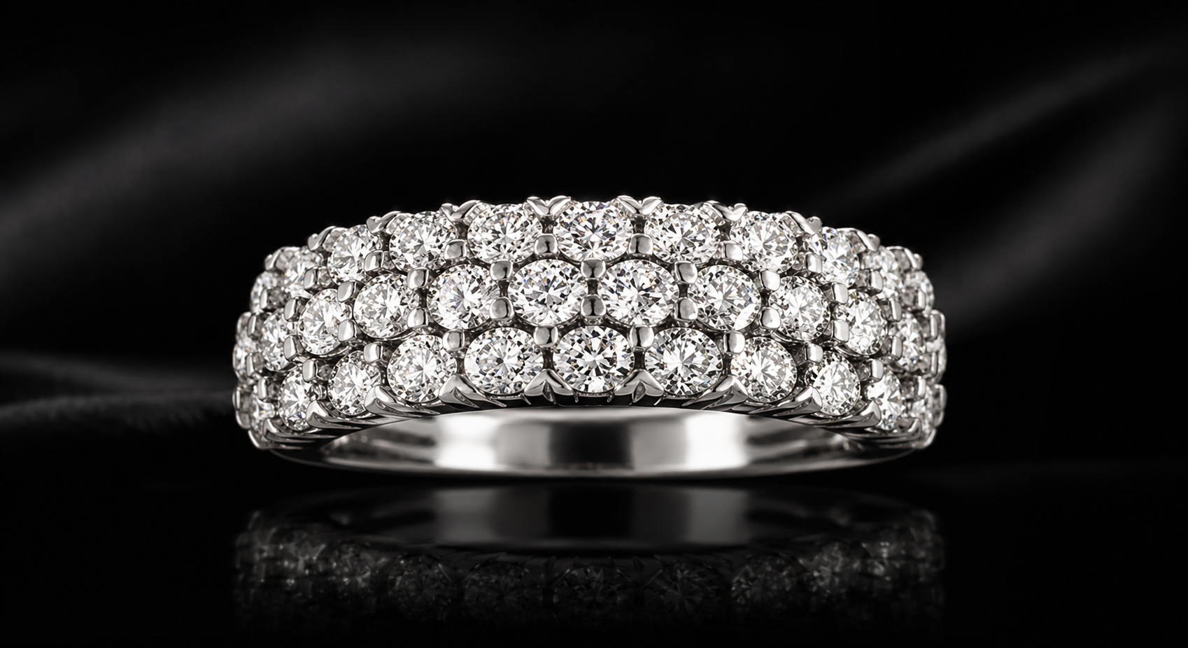 3 Row Pave’ Fashion Ring