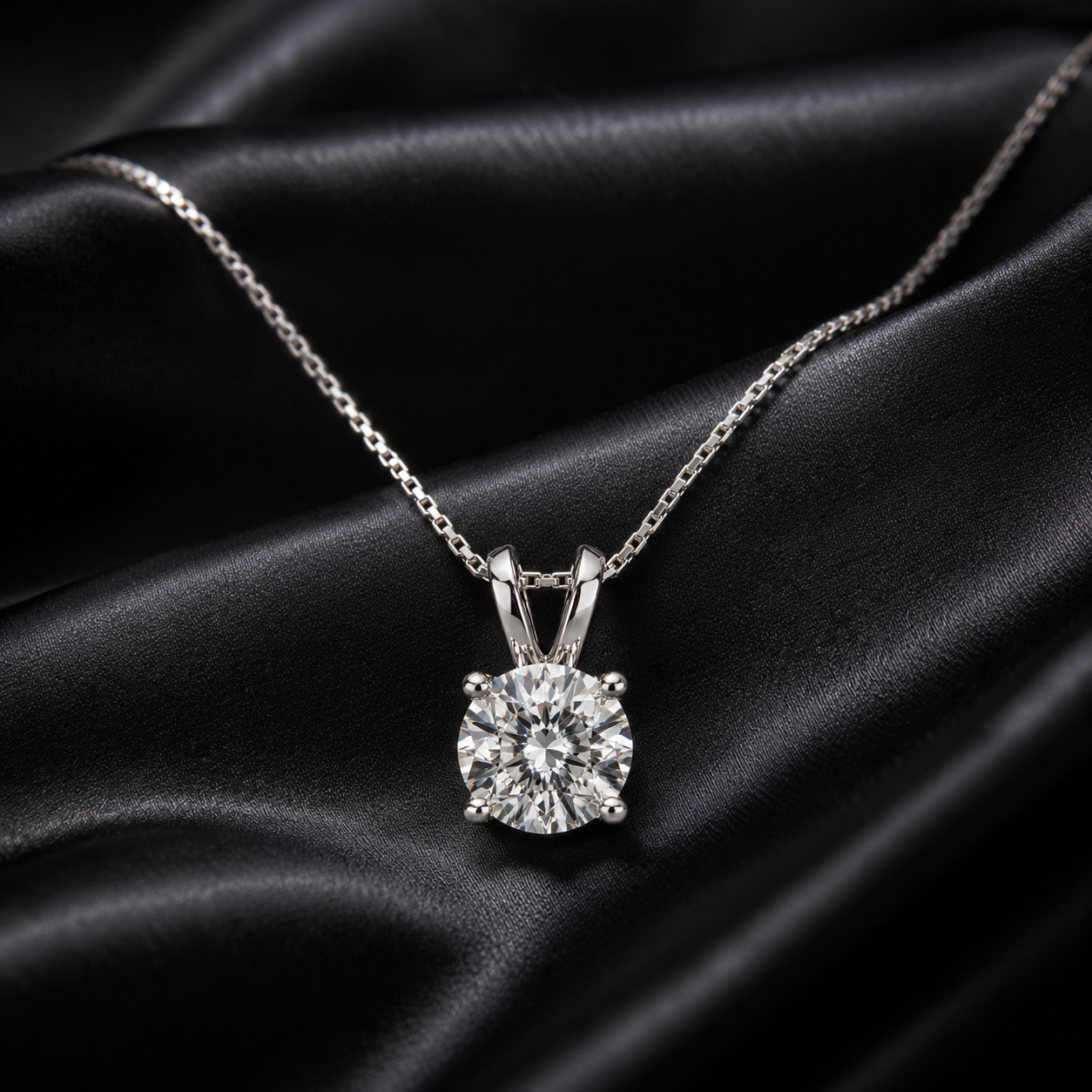 Round Lab-Grown Diamond Split Bail Solitaire Sliding Pendant (Pendant Only)