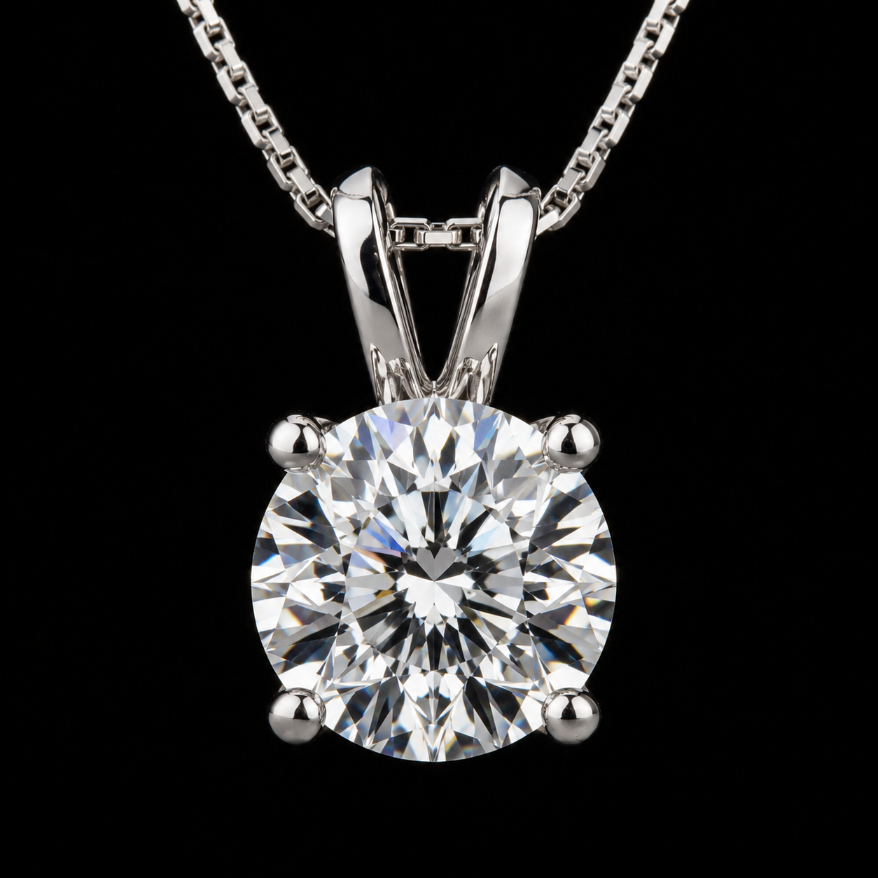 Round Lab-Grown Diamond Split Bail Solitaire Sliding Pendant (Pendant Only)