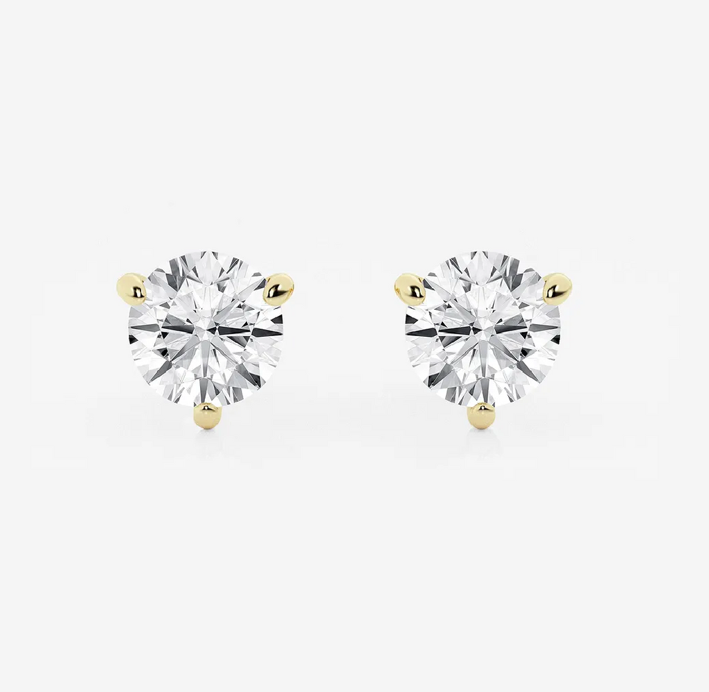 Lab-Grown Diamond Round Solitaire Stud Earrings