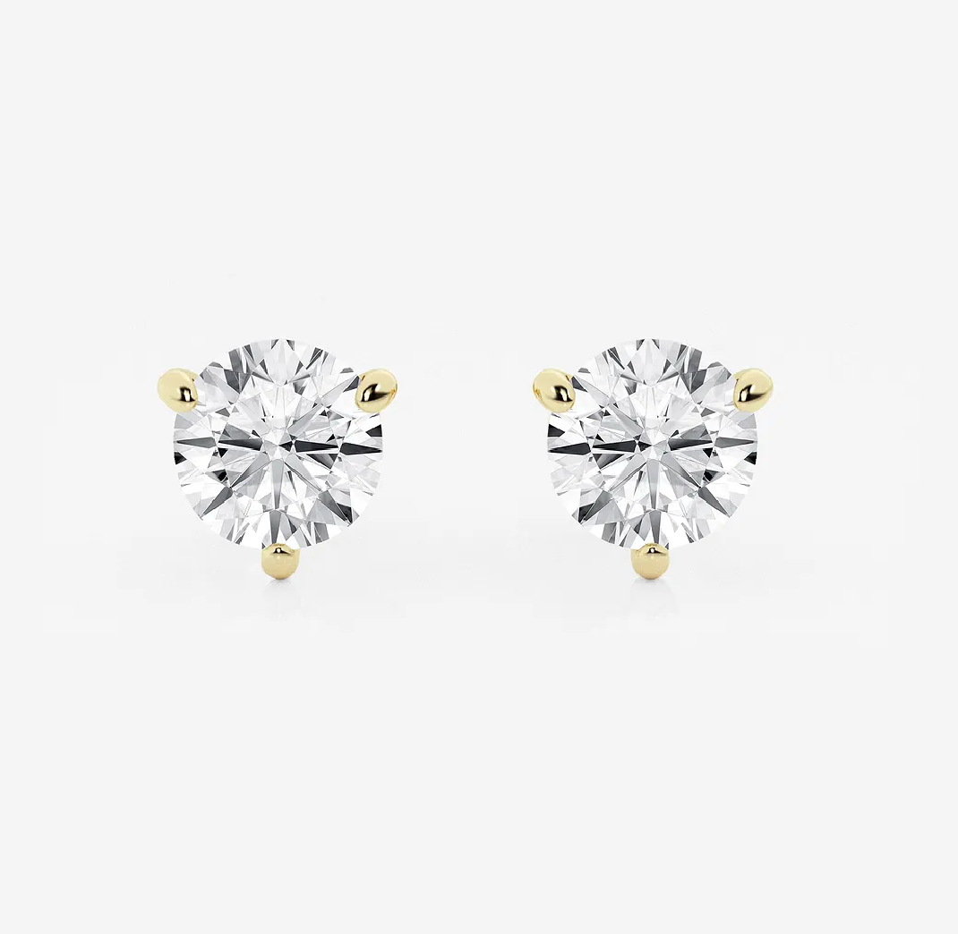 Lab-Grown Diamond Round Solitaire Stud Earrings